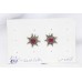 Stud Earrings Silver 925 Sterling Women Red Onyx Stone Handmade C803